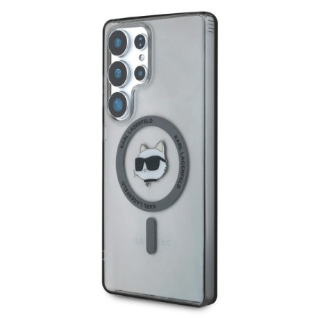 Оригинальный чехол Karl Lagerfeld Button Choupette Head Printed Logo MagSafe для Samsung Galaxy S25 Ultra - Black