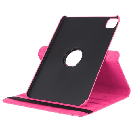 Кожаный чехол Litchi Texture 360 Rotating на iPad Air 4 10.9 2020/Pro 11 2021/2020/2018 - розово-красный