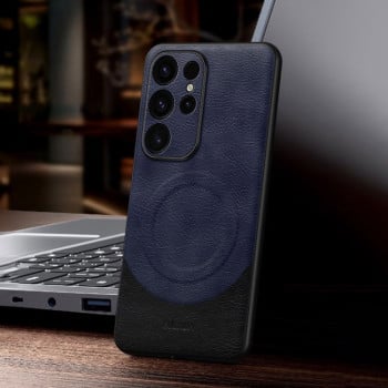 Шкіряний чохол SULADA Microfiber Leather MagSafe Magnetic для Samsung Galaxy S24 Ultra - синій