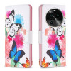 Чехол-книжка Colored Drawing Pattern Invisible для OPPO Find X6 Pro 5G - Two Butterflies