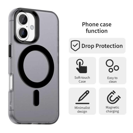 Противоударный чехол Candy Magsafe PC Hybrid TPU для iPhone 17 - черный