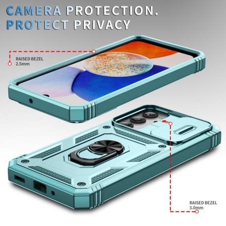 Противоударный чехол Sliding Camshield для Samsung Galaxy A26 5G / A17 5G - зеленый
