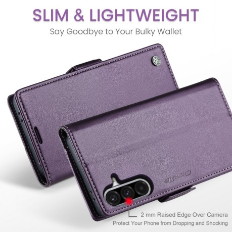 Чохол-книжка CaseMe 023 Butterfly Buckle Litchi RFID Anti-theft Leather  для Samsung Galaxy A36 5G - фіолетовий