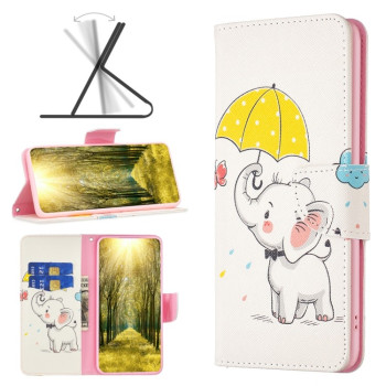 Чохол-книжка Colored Drawing Pattern для Xiaomi 13 Lite / Civi 2 - Umbrella Elephant