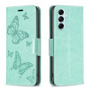 Чехол-книжка Butterflies Pattern для Samsung Galaxy M14 5G - зеленый