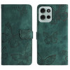 Чохол-книжка Embossed Butterfly для Motorola Moto G75 - зелений