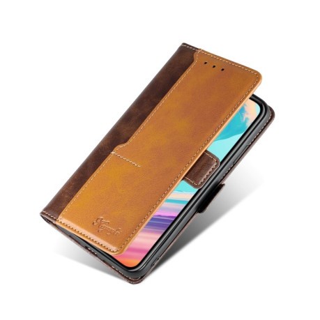Чохол-книжка Contrast Color для Samsung Galaxy M13 - коричневий