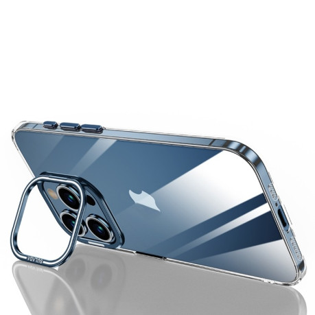Противоударный чехол SULADA Aluminum Alloy Lens Holder для iPhone 15 Pro Max - синий