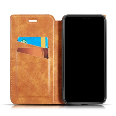 Кожаный чехол-книжка Retro Simple Ultra-thin Magnetic на Samsung Galaxy S20+Plus-коричневый