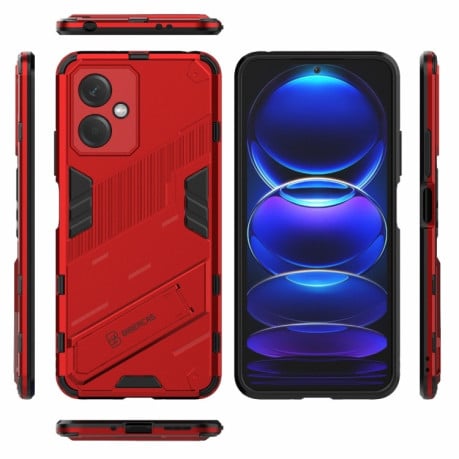 Противоударный чехол Punk Armor для Xiaomi Redmi Note 12 China - красный
