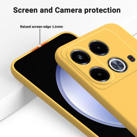 Силиконовый чехол Solid Color Liquid Silicone на Infinix Note 40 4G - желтый