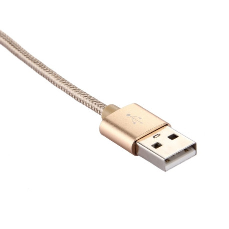 Зарядный кабель Knit Texture USB для USB-C / Type-C Cable Length: 2m, 3A Output - золотой