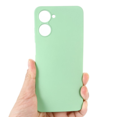 Силиконовый чехол Solid Color Liquid Silicone на Realme 10 4G - зеленый