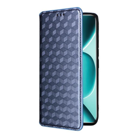 Чохол-книжка Cubic Grid Texture Flip Leather для Poco 8 Pro/Redmi Note 15 Pro+ 5G Global 163.3mm — синій