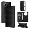Чехол-книжка Cubic Grid Texture Flip Leather на Xiaomi Redmi Note 15 4G / 5G /Poco M8 15 5G / 4G  / Poco M8 5G — черные