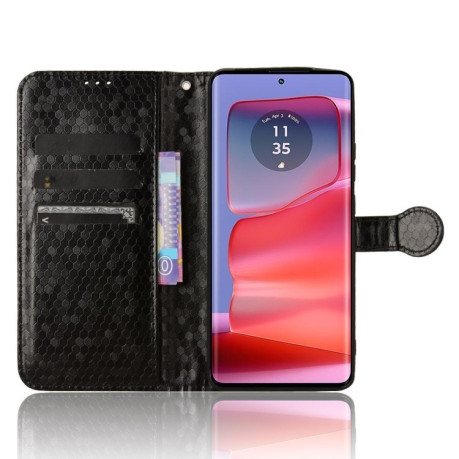 Чехол-книжка Honeycomb Dot для Motorola Edge 50 Pro - черный