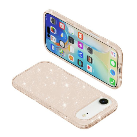 Противоударный чехол Terminator Style Glitter для iPhone 17 - золотой