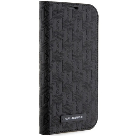 Оригінальний чохол-книжка Karl Lagerfeld Saffiano Monogram для iPhone 14 Pro Max - black