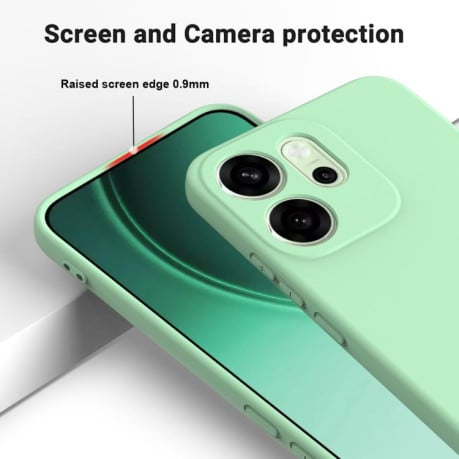 Силиконовый чехол Solid Color Liquid Silicone на OPPO Reno14 F 5G Global - зеленый