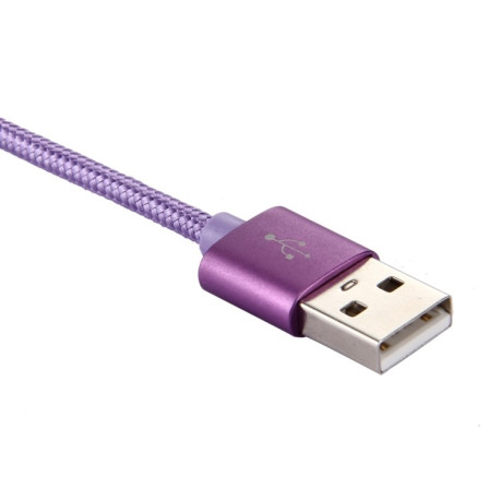 Зарядный кабель Knit Texture USB для USB-C / Type-C Cable Length: 2m, 3A Output - фиолетовый