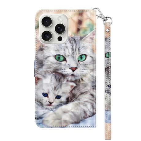 Чехол-книжка 3D Painting для iPhone 16 Pro Max - разноцветный