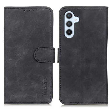 Чохол-книжка KHAZNEH фактура Cowhide на Samsung Galaxy S25 FE 5G - чорний