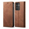 Чехол книжка Denim Texture Casual Style на Samsung Galaxy A34 5G - коричневый