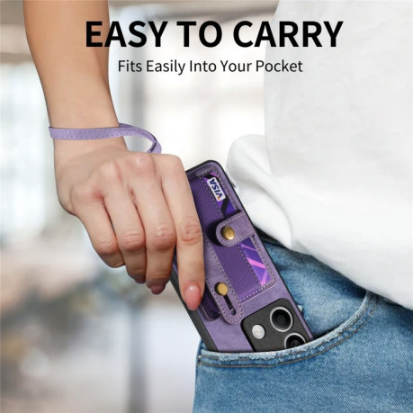 Протиударний чохол Wristband Leather Back для Xiaomi Redmi Note 13 - фіолетовий