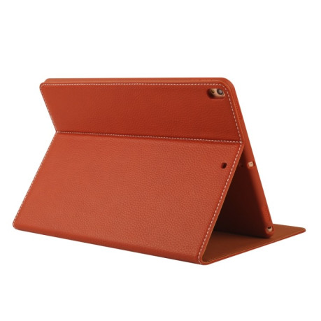 Кожаный Чехол-книжка GEBEI Horizontal Flip на iPad 9/8/7 10.2 (2019/2020/2021) - коричневый