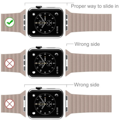 Ремешок Leather Loop Magnetic для Apple Watch 38/40mm - хаки