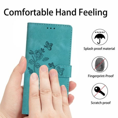 Чохол-книжка Flower Butterfly Embossing  для Samsung Galaxy S25 Ultra 5G - блакитний