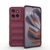 Силіконовий чохол Magic Flannel для Motorola Edge 50 Neo – винно-червоний