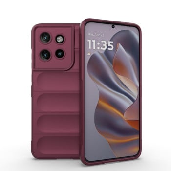 Силиконовый чехол Magic Flannel для Motorola Edge 50 Neo - винно-красный