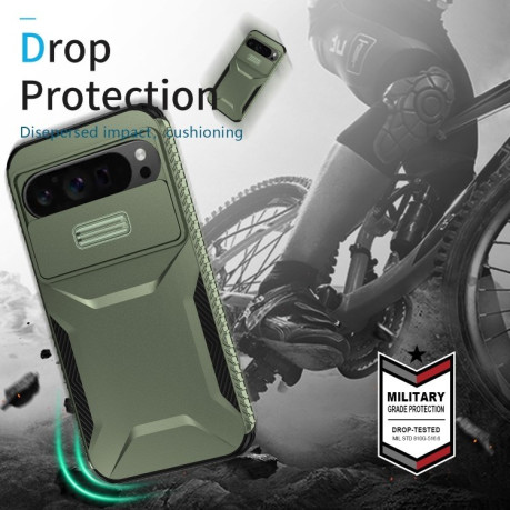 Протиударний чохол Sliding Camshield для Google Pixel 9 Pro XL - зелений