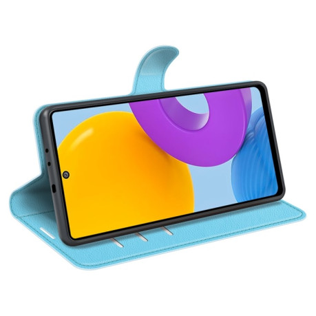 Чехол-книжка Litchi Texture на Samsung Galaxy M52 5G - синий