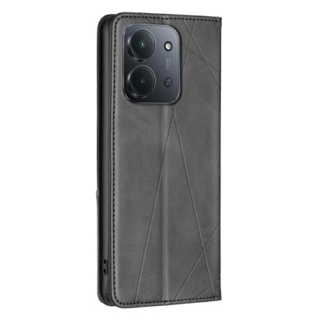 Чехол-книжка Rhombus Texture на Xiaomi Redmi 15C 5G / 4G EU 173mm - черный