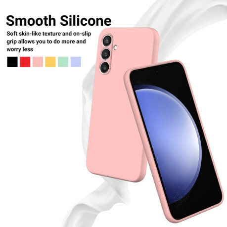 Силиконовый чехол Solid Color Liquid Silicone на Samsung Galaxy S24 FE 5G - розовый