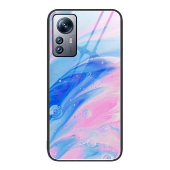 Протиударний скляний чохол Marble Pattern Glass на Xiaomi 12 Pro - Pink