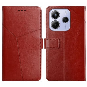 Чохол-книжка Y-shaped Pattern Flip Leather на Xiaomi Redmi Note 14 4G - коричневий