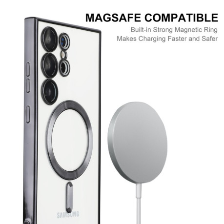 Противоударный чехол ENKAY Electroplated MagSafe для Samsung Galaxy S23 Ultra 5G - синий