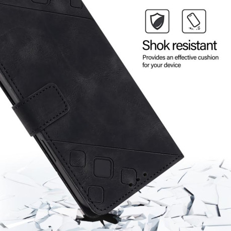 Чехол-книжка Skin-feel Embossed для на Samsung Galaxy M16 5G  - черный