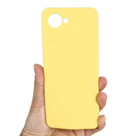 Силіконовий чохол Solid Color Liquid Silicone на Realme C30 - жовтий