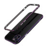 Металлический бампер Aurora Series для iPhone 12 - черно-фиолетовый