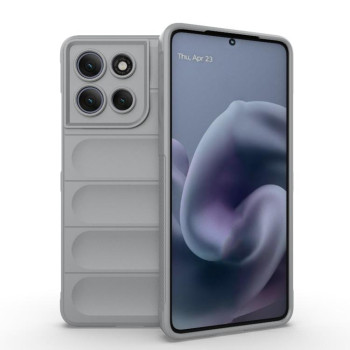 Силиконовый чехол Magic Flannel на Motorola Moto G86 Power - серый