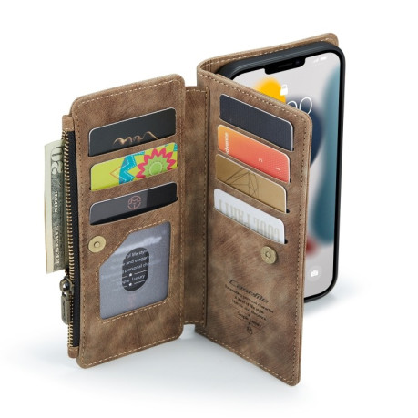 Чехол-кошелек CaseMe-C30 для iPhone 13 Pro Max - коричневый