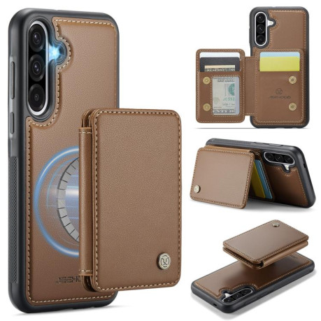 Чехол JEEHOOD J05 Business Magnetic Style RFID Leather для Samsung Galaxy A36 - коричневый