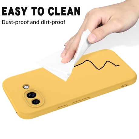 Силиконовый чехол Solid Color Liquid Silicone на Google Pixel 9a - желтый