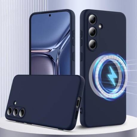Силіконовий чохол Shockproof Silicone з Magsafe на Samsung Galaxy S25 FE 5G - синій