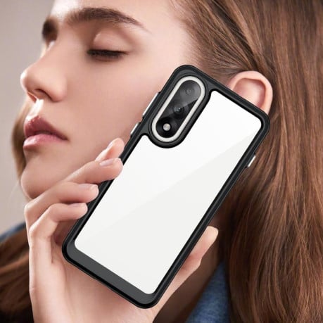 Чехол Colorful Acrylic Series с цветним бампером на OnePlus Nord 5 5G - черный