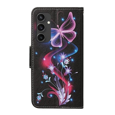 Чохол-книжка Colored Drawing Pattern для Samsung Galaxy S24 FE 5G - Butterfly